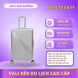 Vali Du Lịch Nhựa Dẻo ABS/PC, khóa số T01 - Màu bạc
