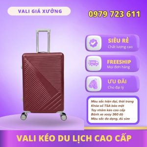 Vali Du Lịch Nhựa Dẻo ABS/PC, khóa số T01 - Màu đen