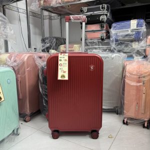 Vali kéo du lịch nhựa ABS/PC màu Đỏ cao cấp, hiện đại , khóa TSA bảo mật – CT01