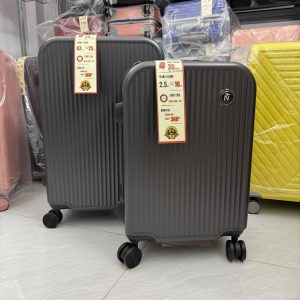 Vali kéo du lịch nhựa ABS/PC màu Xám Chì Size 20/24 cao cấp, hiện đại, khóa TSA bảo mật – CT01